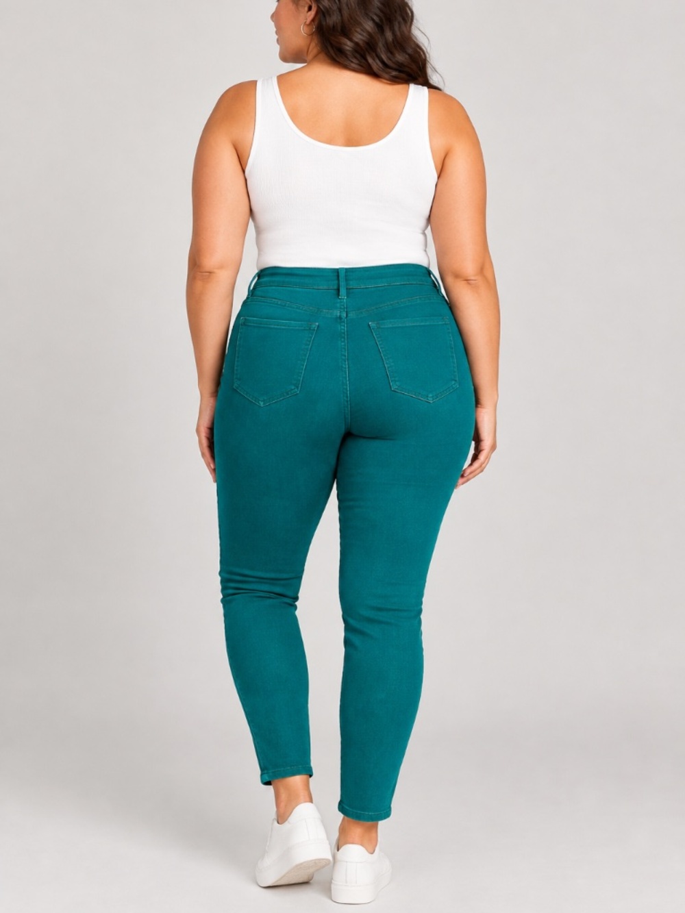 NEW WESTPORT DressBarn Teal Skinny Mid-Rise Ankle Jeans Stretch sz 14W
